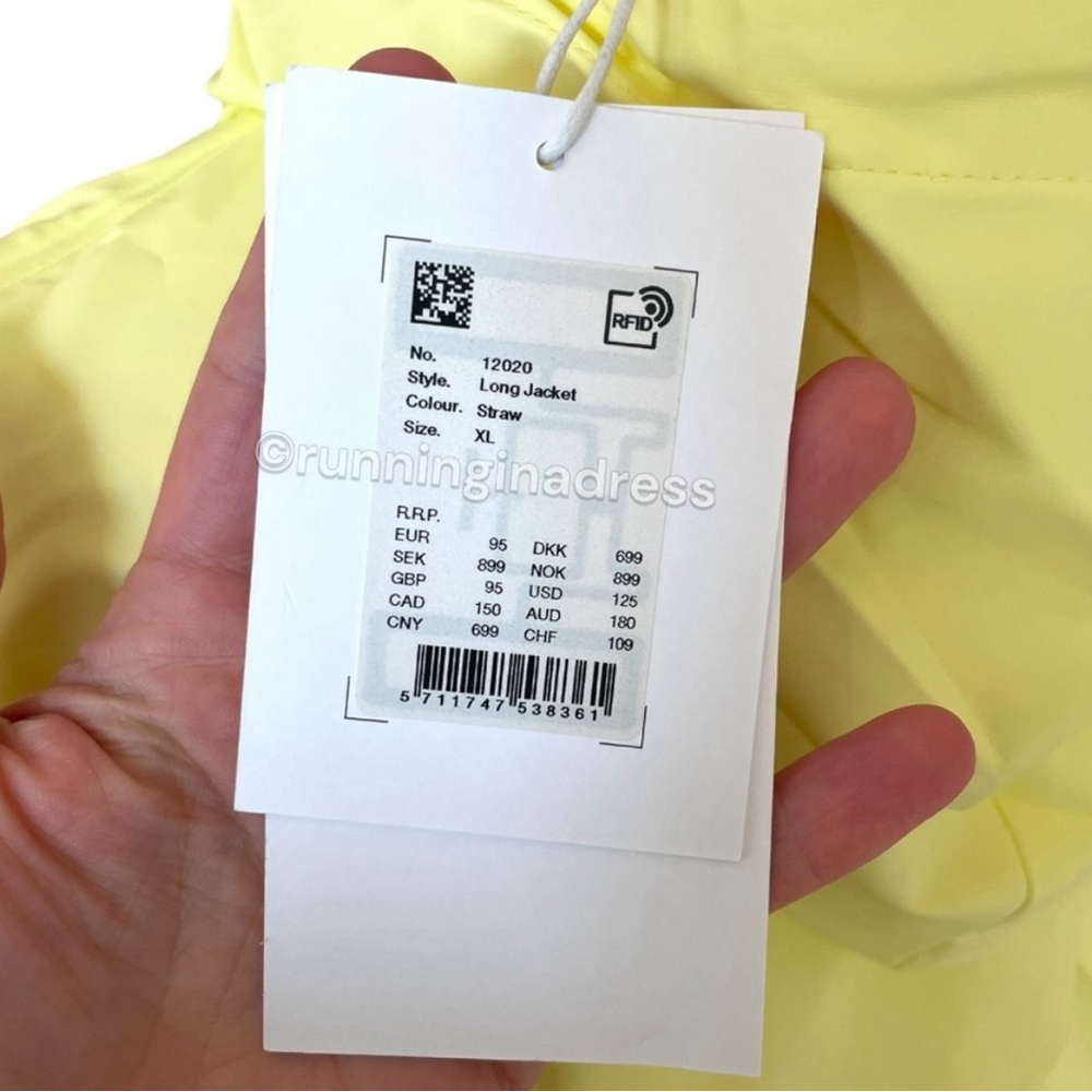 Nwt Rains Long Jacket W3 In Color Straw Size Xl U… - image 3